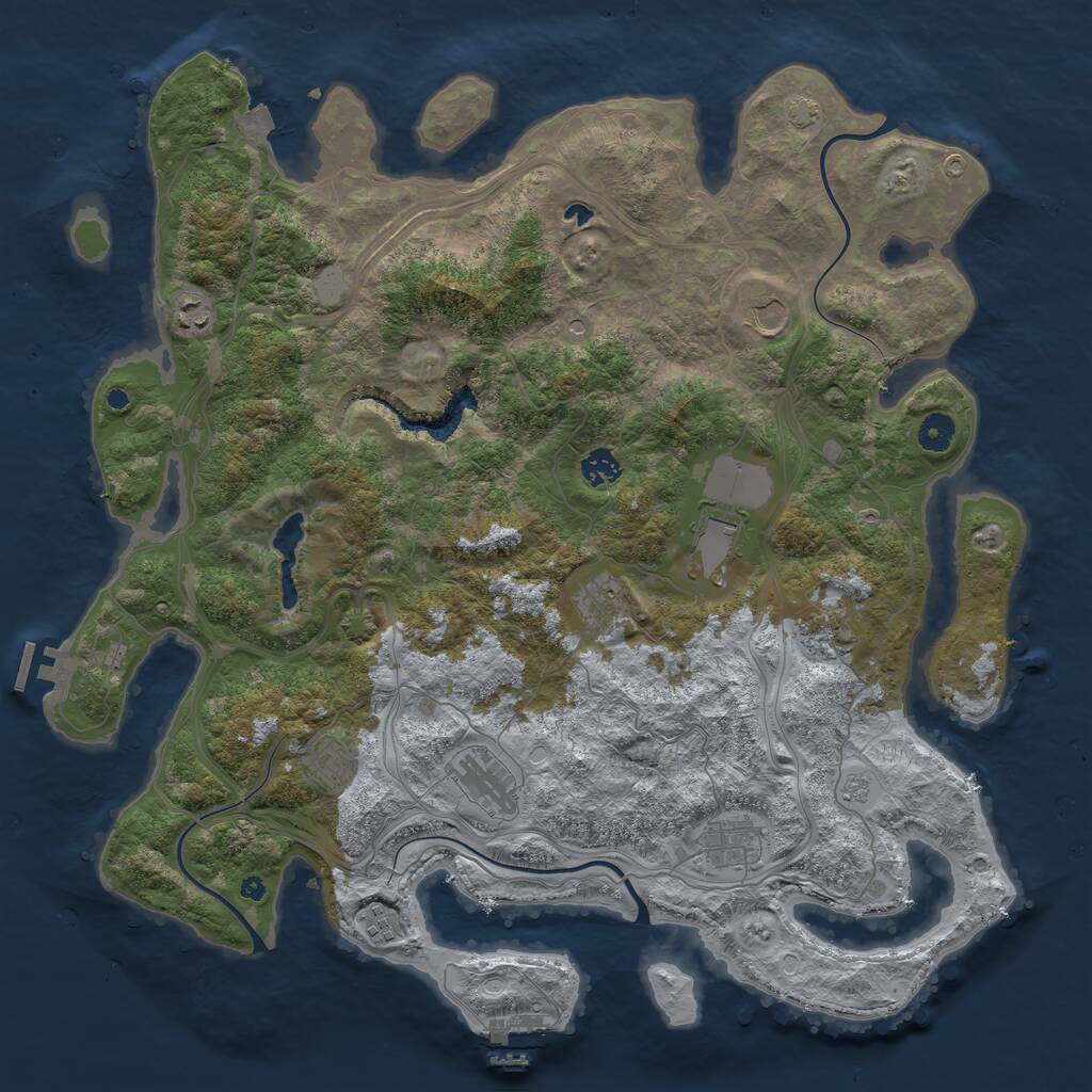 Rust Map: Procedural Map, Size: 4394, Seed: 4440, 16 Monuments