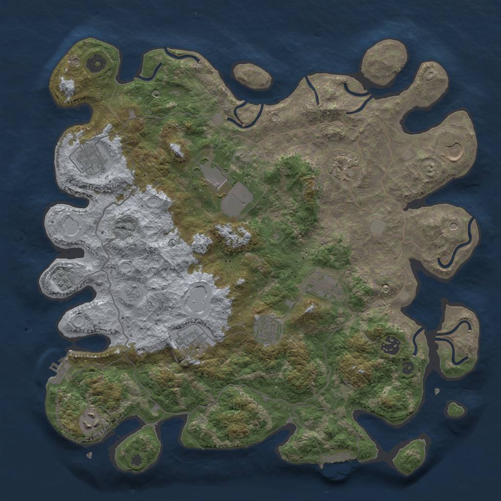 Rust Map: Procedural Map, Size: 4000, Seed: 674942, 19 Monuments