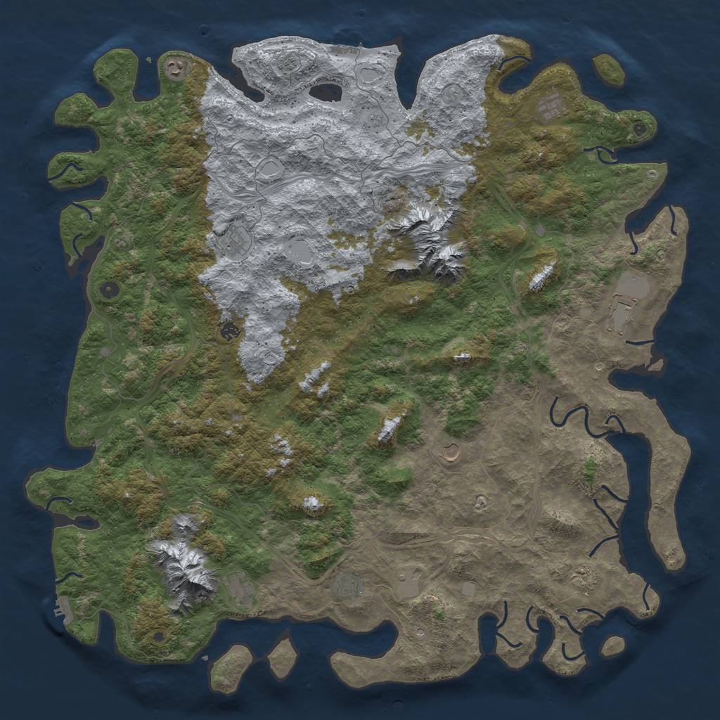 Rust Map: Procedural Map, Size: 6000, Seed: 5487, 20 Monuments