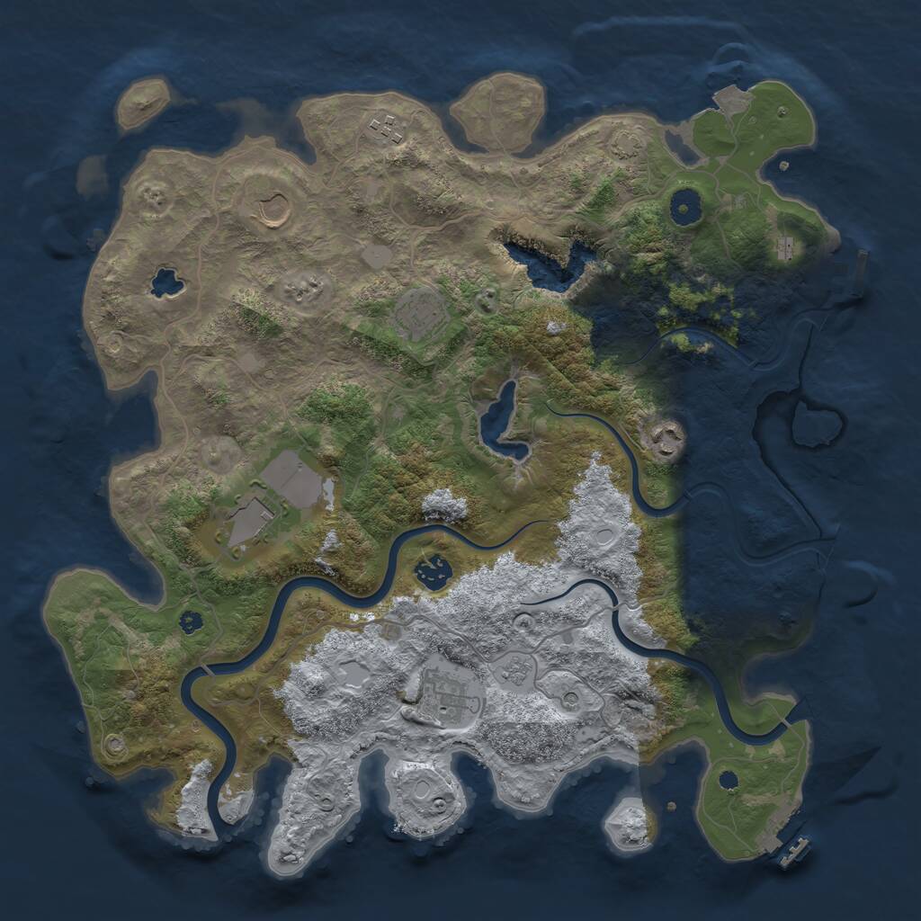 Rust Map: Procedural Map, Size: 4000, Seed: 779978, 13 Monuments