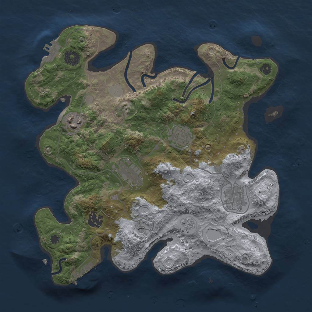 Rust Map: Procedural Map, Size: 3000, Seed: 763319, 14 Monuments