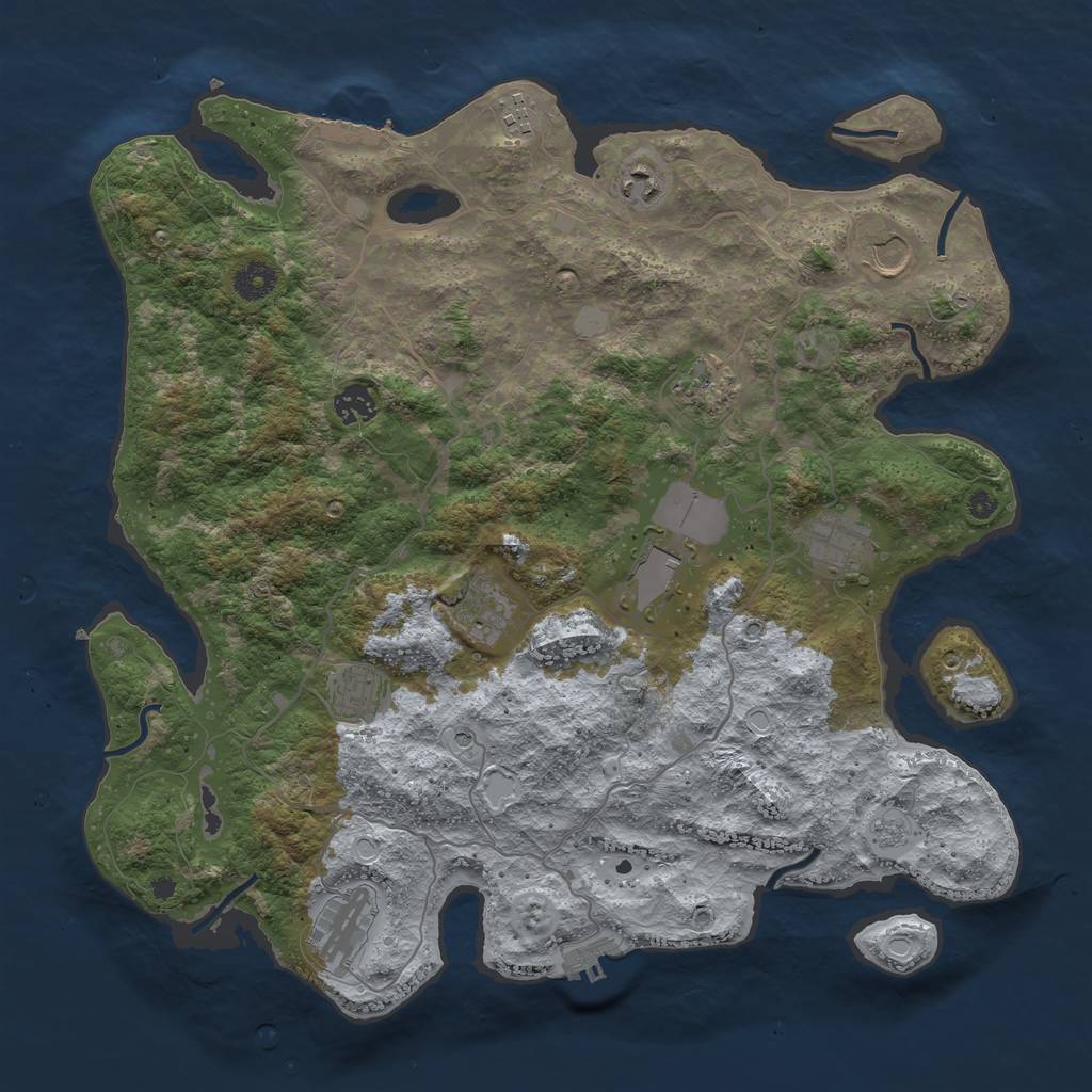 Rust Map: Procedural Map, Size: 4000, Seed: 408219, 19 Monuments