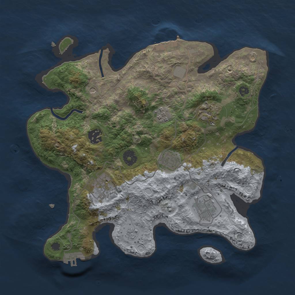 Rust Map: Procedural Map, Size: 3000, Seed: 1273415033, 15 Monuments