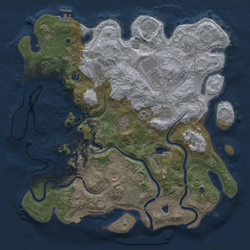 Rust Map: Procedural Map, Size: 4444, Seed: 4560, 17 Monuments