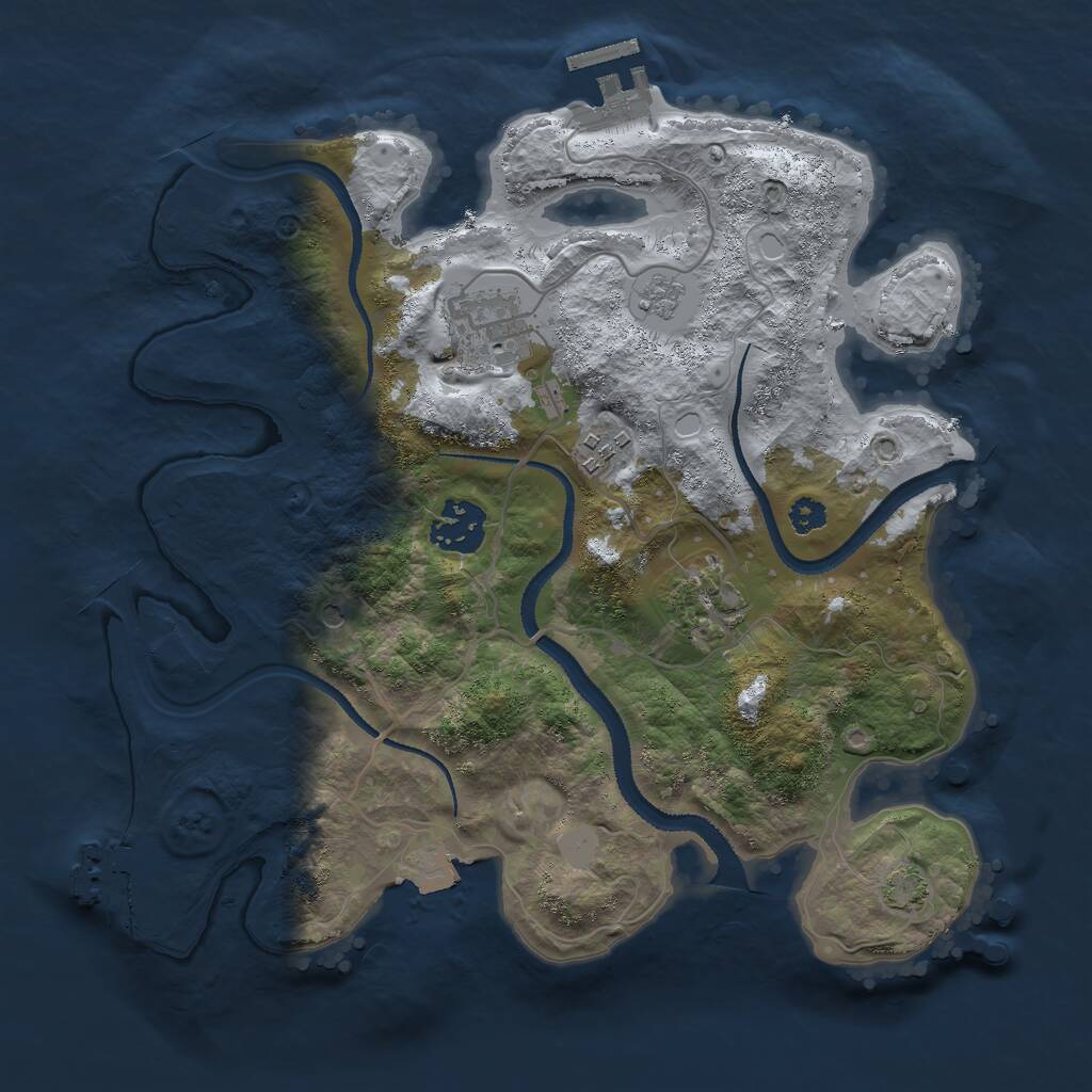 Rust Map: Procedural Map, Size: 3000, Seed: 420494, 10 Monuments