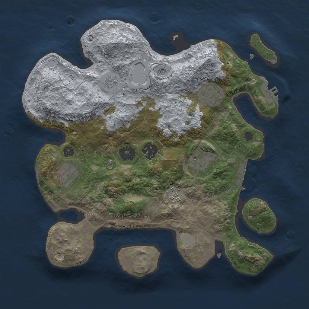 Rust Map: Procedural Map, Size: 3000, Seed: 563151, 14 Monuments