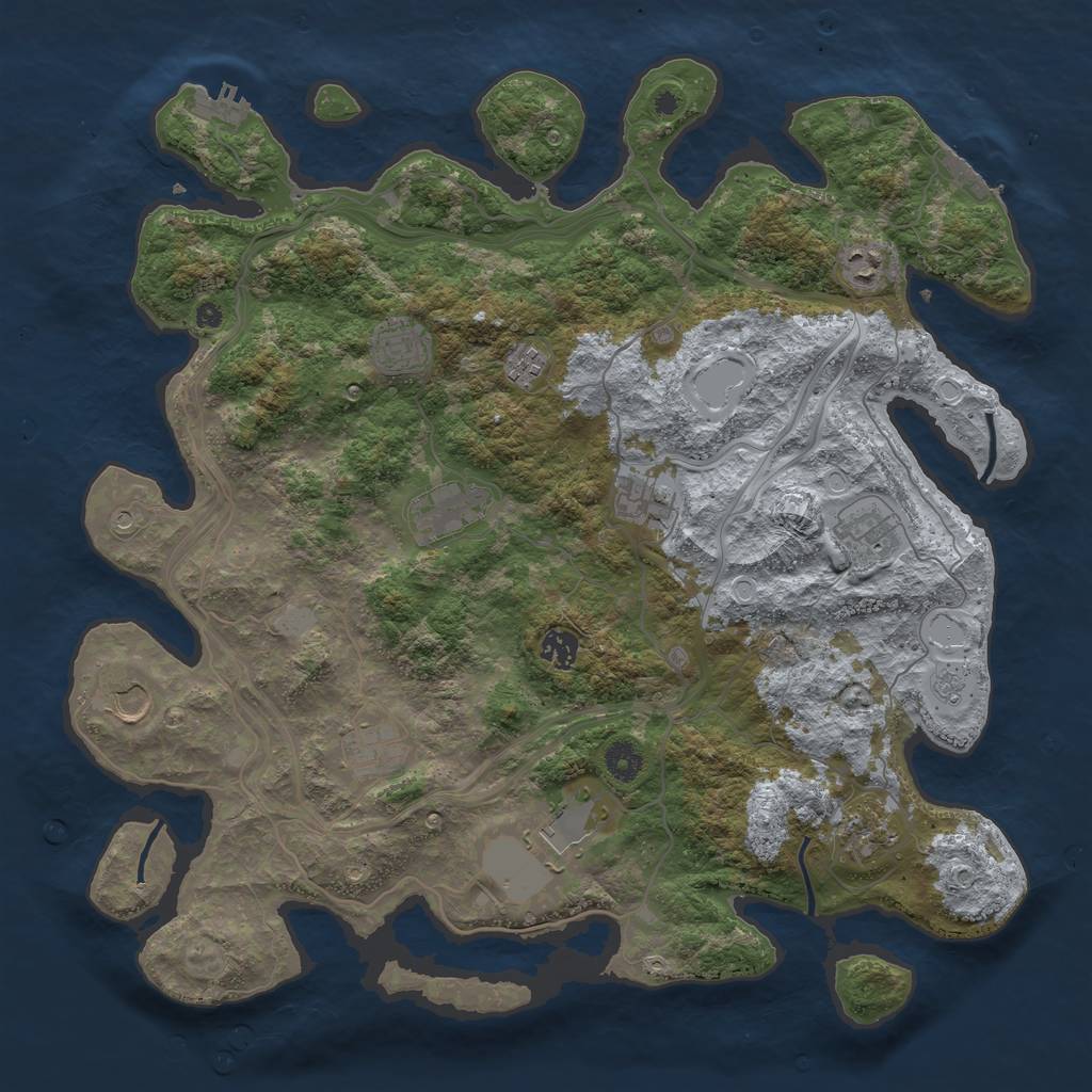 Rust Map: Procedural Map, Size: 4250, Seed: 1718849099, 20 Monuments