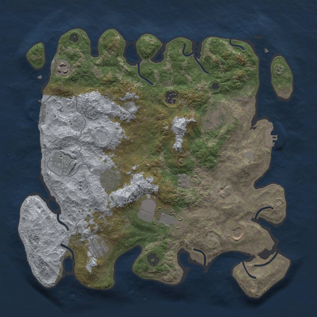 Rust Map: Procedural Map, Size: 3700, Seed: 173289, 18 Monuments