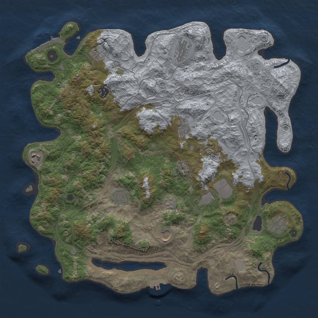 Rust Map: Procedural Map, Size: 4250, Seed: 986332992, 20 Monuments