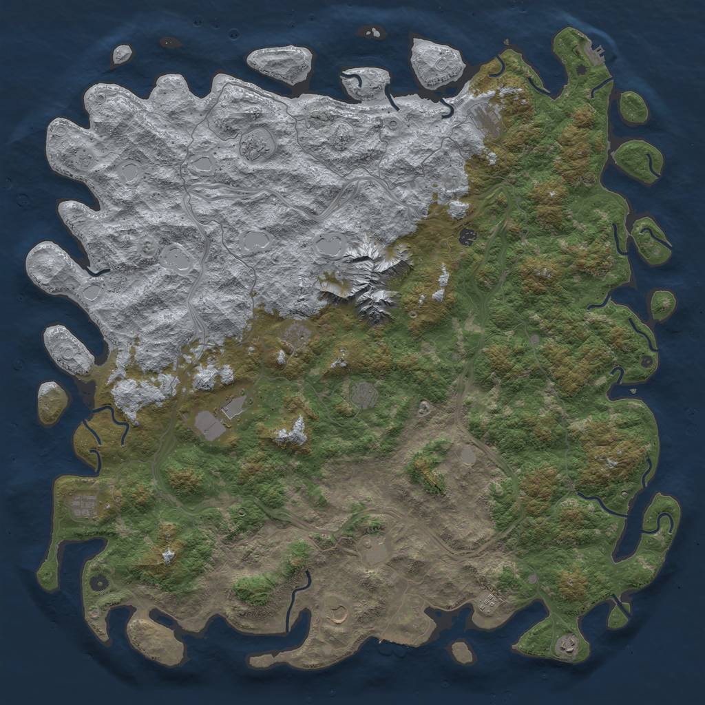 Rust Map: Procedural Map, Size: 6000, Seed: 652144, 20 Monuments
