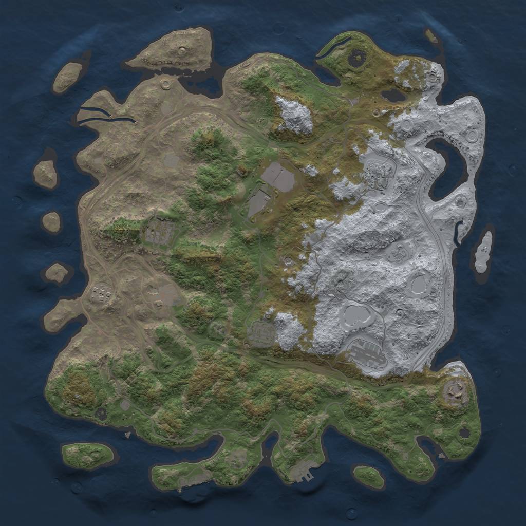 Rust Map: Procedural Map, Size: 4250, Seed: 283614682, 17 Monuments