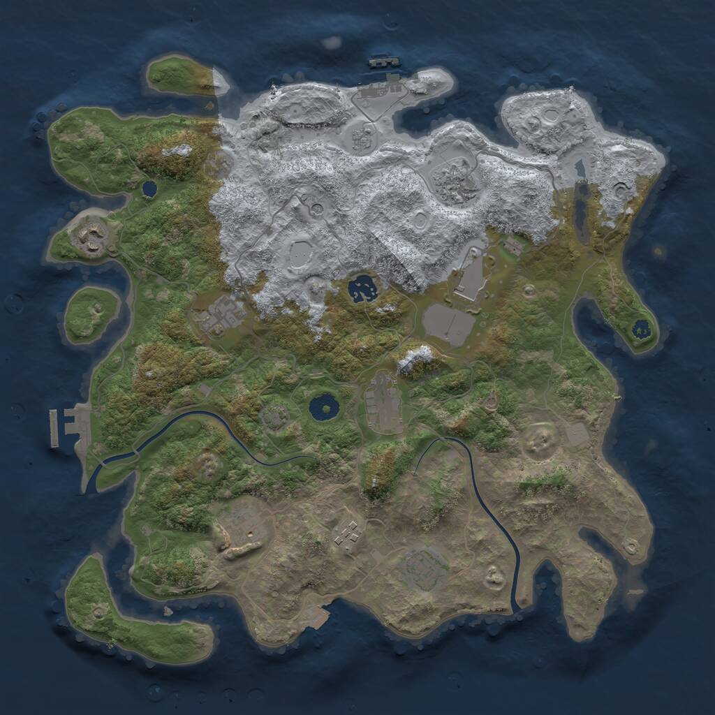Rust Map: Procedural Map, Size: 3800, Seed: 573975835, 15 Monuments