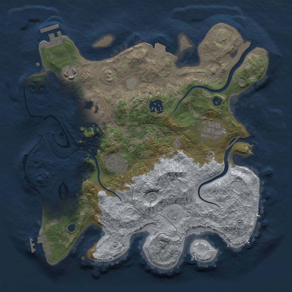 Rust Map: Procedural Map, Size: 3100, Seed: 1635669019, 11 Monuments