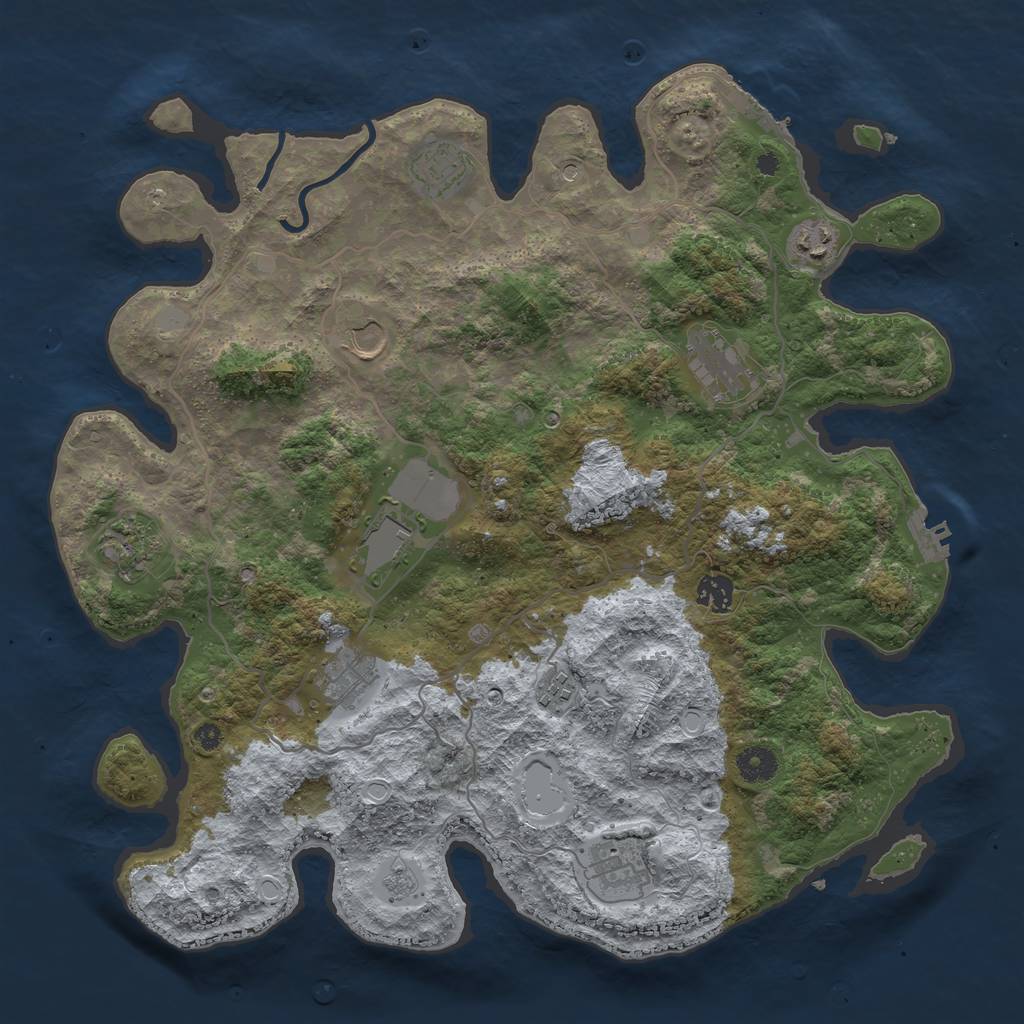 Rust Map: Procedural Map, Size: 4000, Seed: 7220, 19 Monuments