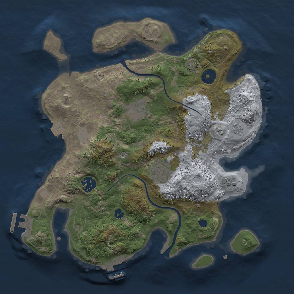 Rust Map: Procedural Map, Size: 3000, Seed: 1975, 10 Monuments