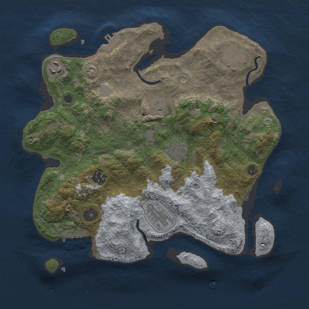 Rust Map: Procedural Map, Size: 3250, Seed: 82415557, 14 Monuments