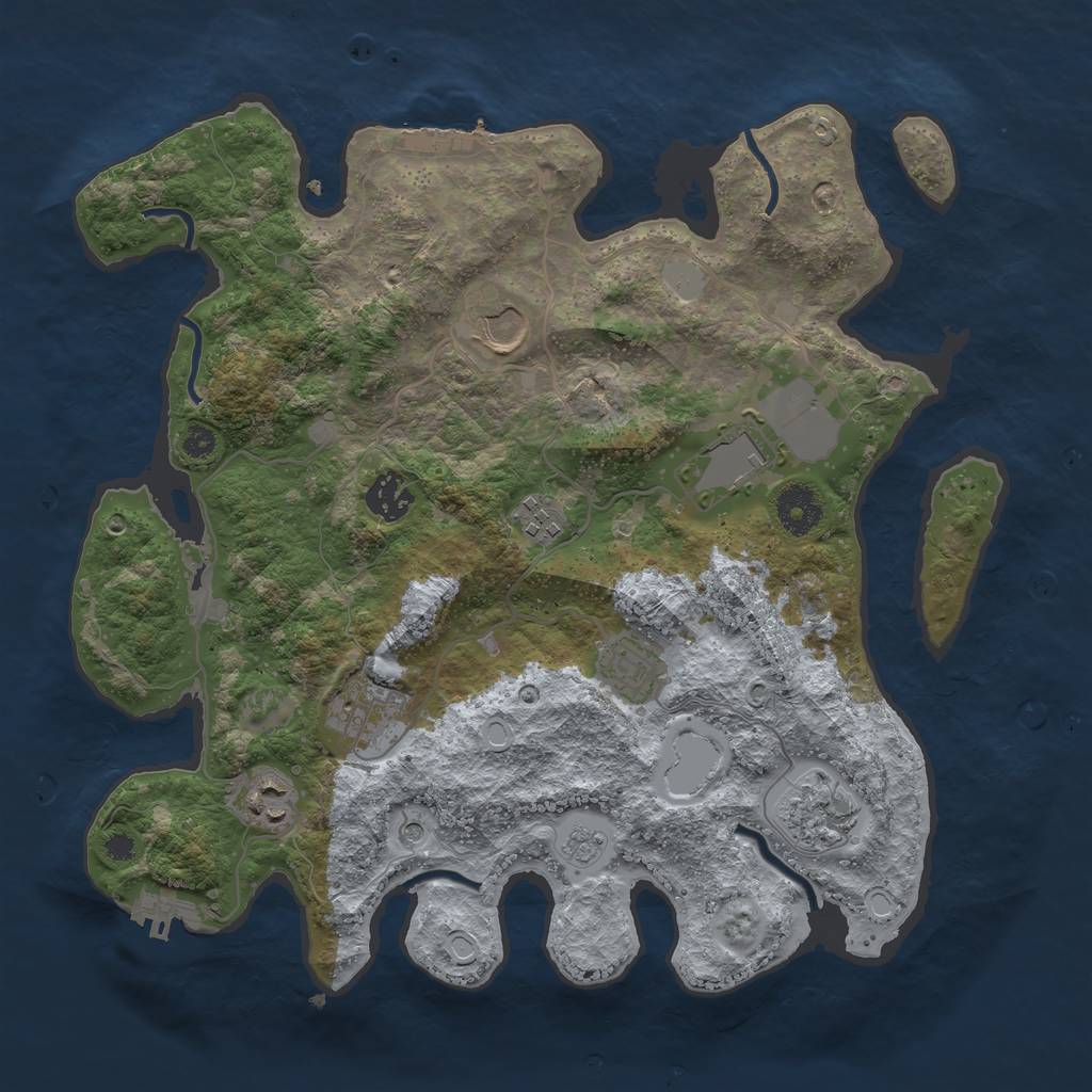 Rust Map: Procedural Map, Size: 3500, Seed: 5413602, 17 Monuments