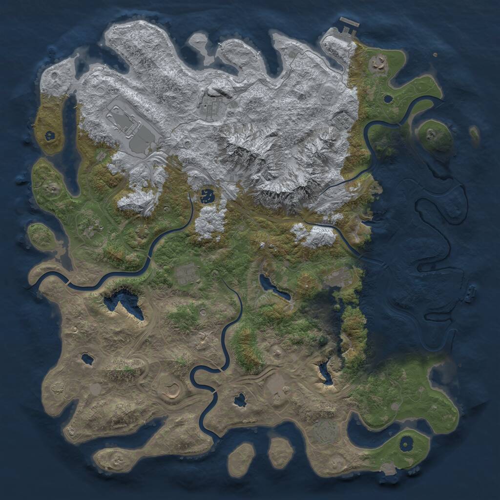 Rust Map: Procedural Map, Size: 5000, Seed: 2099289091, 17 Monuments