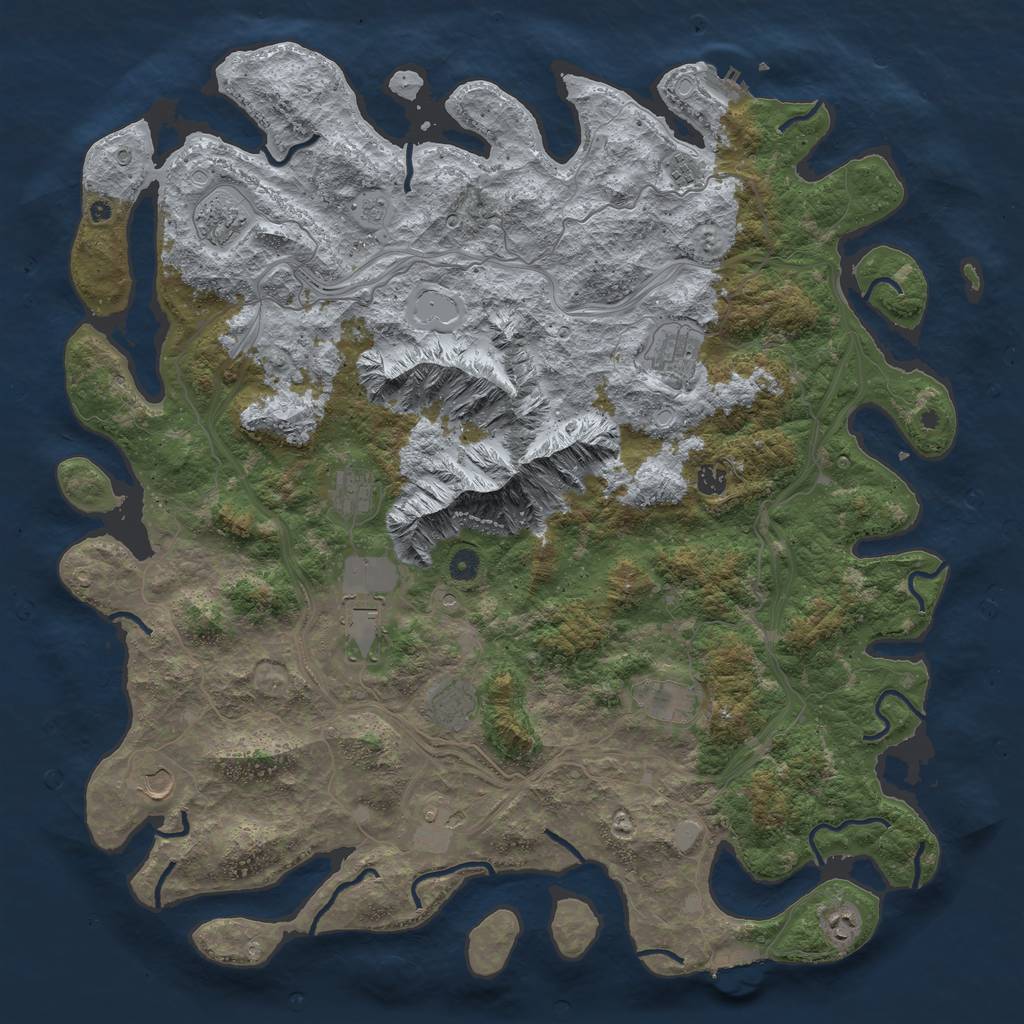 Rust Map: Procedural Map, Size: 5000, Seed: 2099289091, 20 Monuments