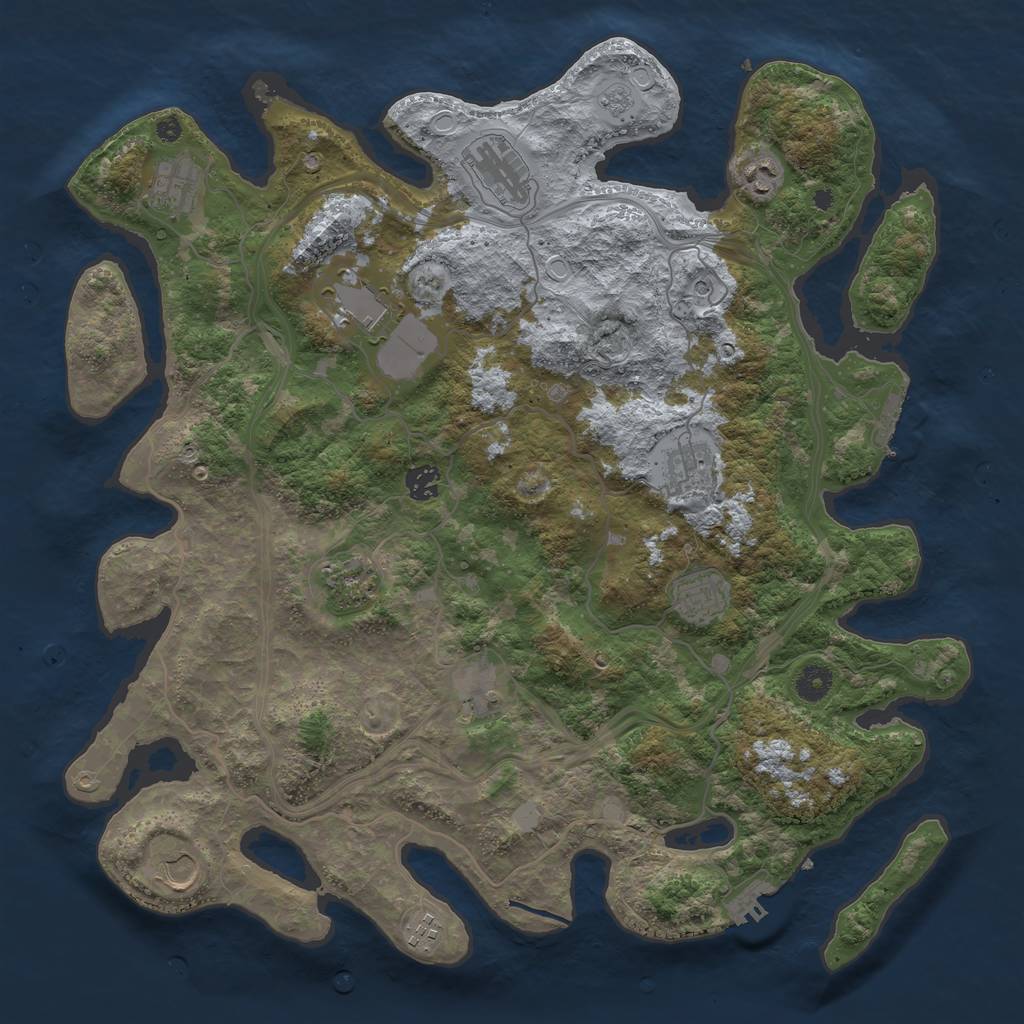 Rust Map: Procedural Map, Size: 4250, Seed: 612164685, 20 Monuments