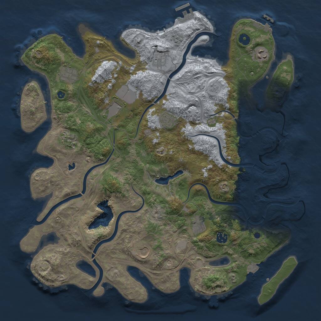 Rust Map: Procedural Map, Size: 4250, Seed: 612164685, 16 Monuments