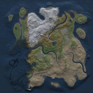 Thumbnail Rust Map: Procedural Map, Size: 3500, Seed: 186431390, 12 Monuments