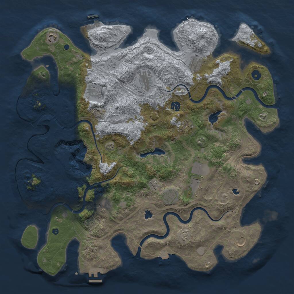 Rust Map: Procedural Map, Size: 4500, Seed: 1964639543, 17 Monuments