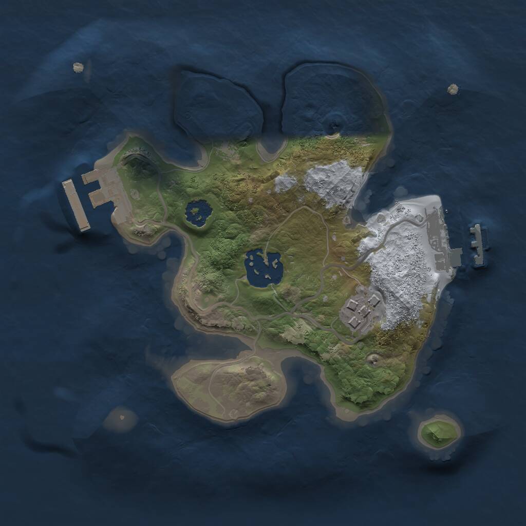 Rust Map: Procedural Map, Size: 2000, Seed: 1630771471, 5 Monuments