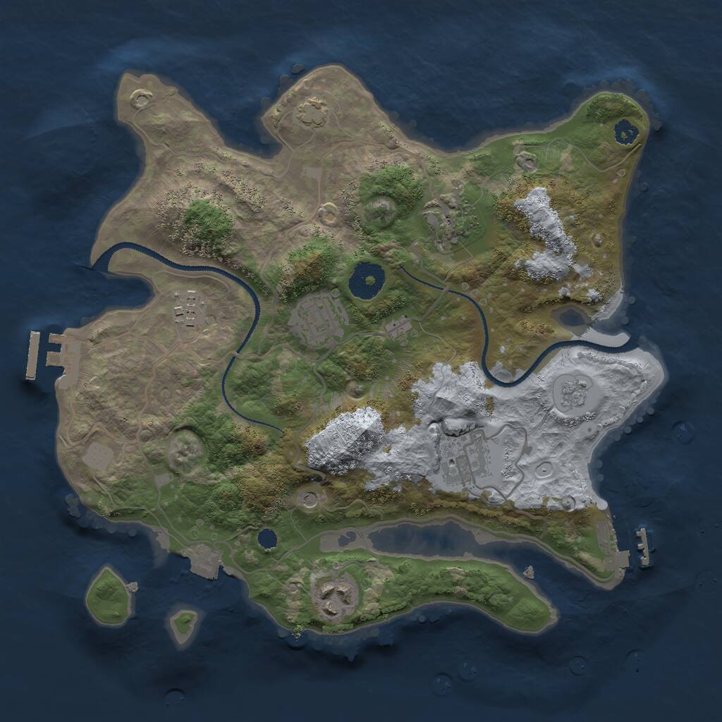 Rust Map: Procedural Map, Size: 3000, Seed: 42094, 11 Monuments