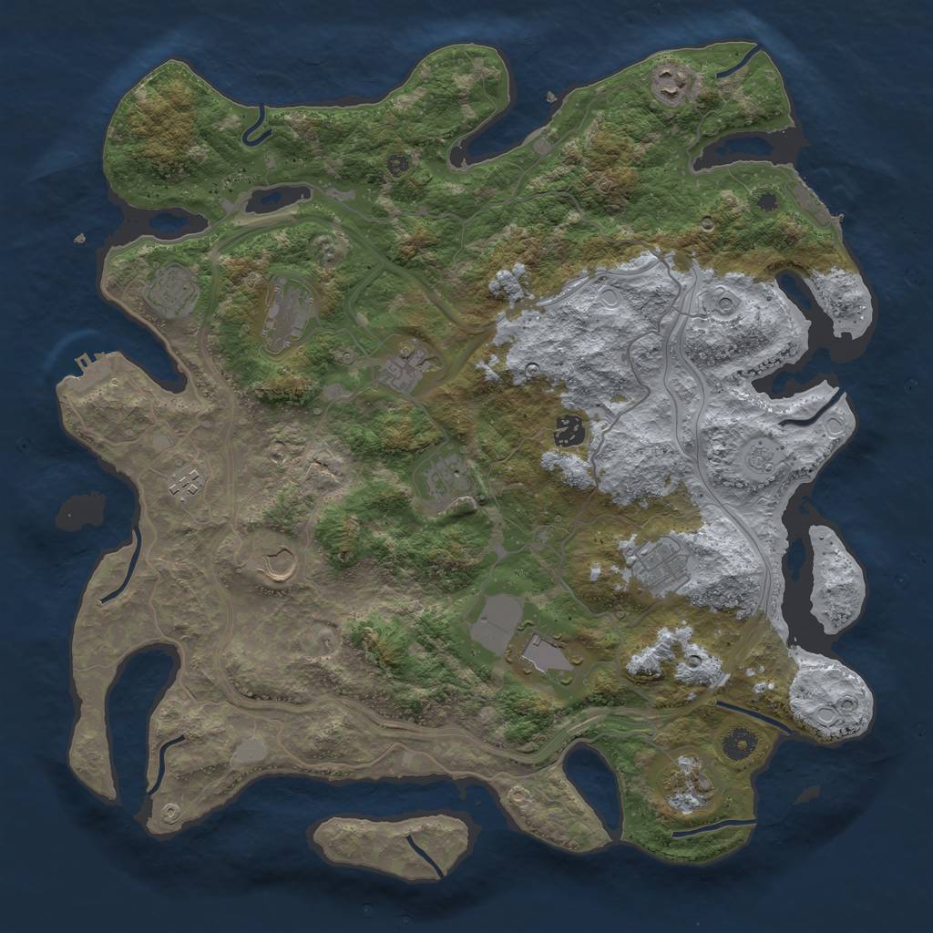 Rust Map: Procedural Map, Size: 4250, Seed: 1006370191, 20 Monuments
