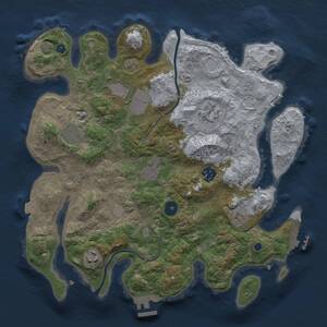 Thumbnail Rust Map: Procedural Map, Size: 3500, Seed: 2009369555, 13 Monuments