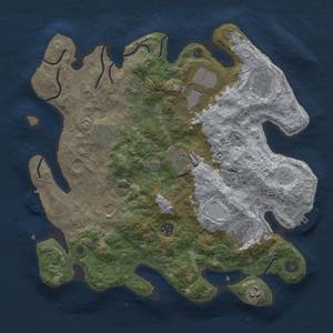 Thumbnail Rust Map: Procedural Map, Size: 3700, Seed: 1353392483, 19 Monuments