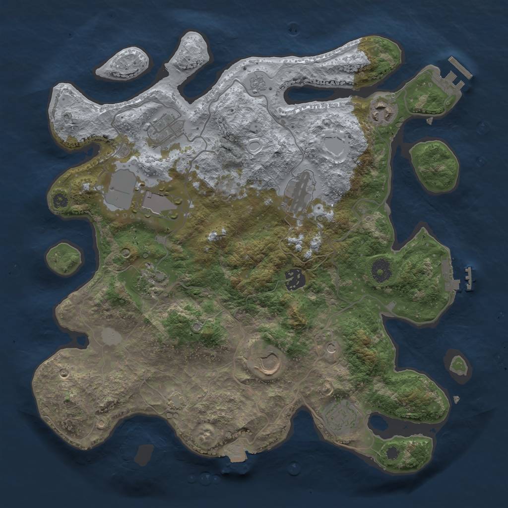 Rust Map: Procedural Map, Size: 3500, Seed: 1507986335, 16 Monuments