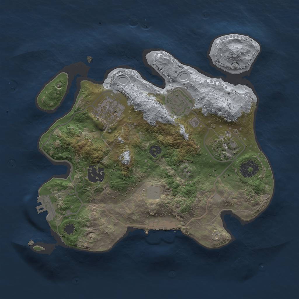 Rust Map: Procedural Map, Size: 2500, Seed: 13400, 11 Monuments
