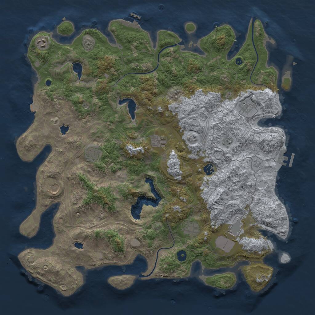 Rust Map: Procedural Map, Size: 4500, Seed: 684, 15 Monuments
