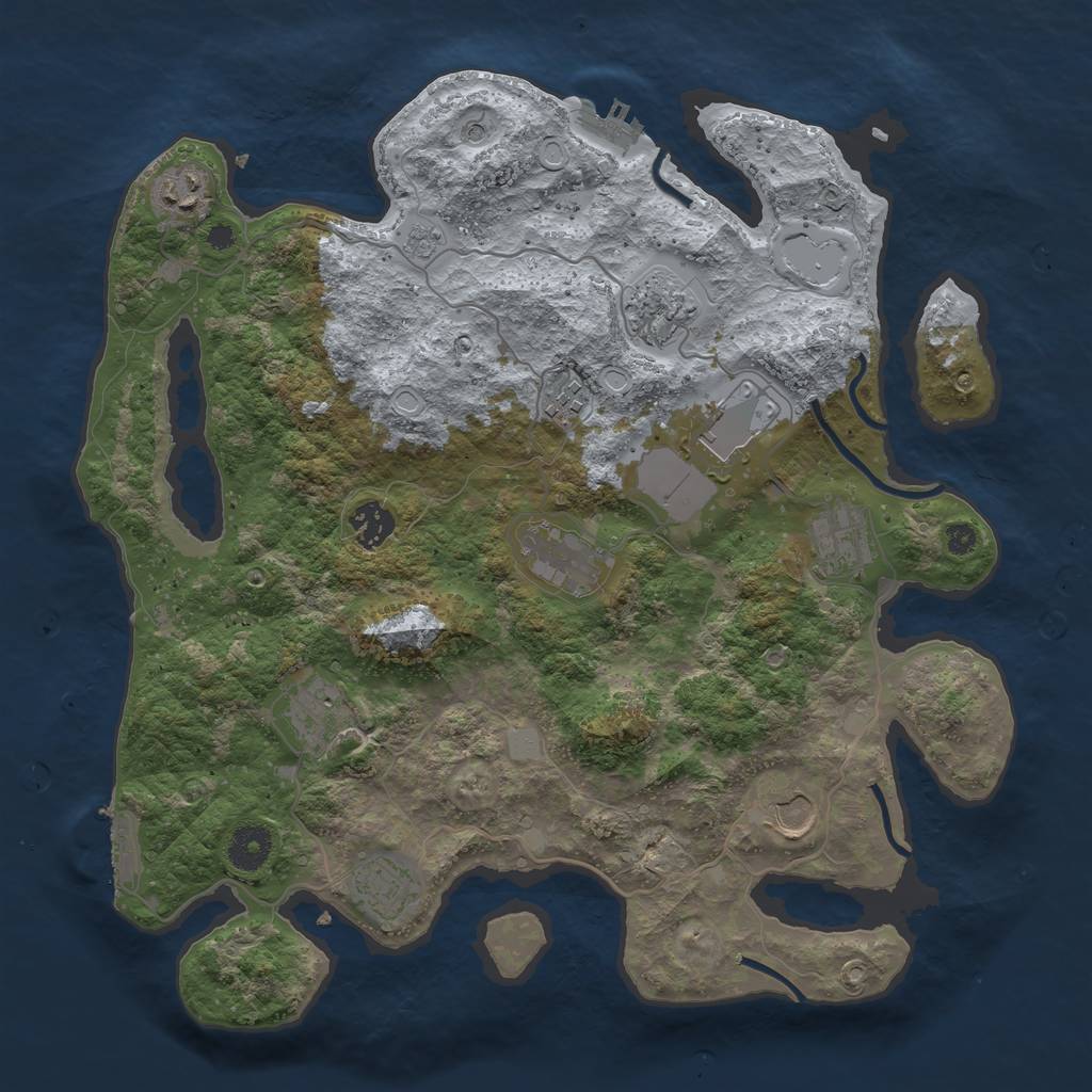 Rust Map: Procedural Map, Size: 3700, Seed: 11009, 19 Monuments