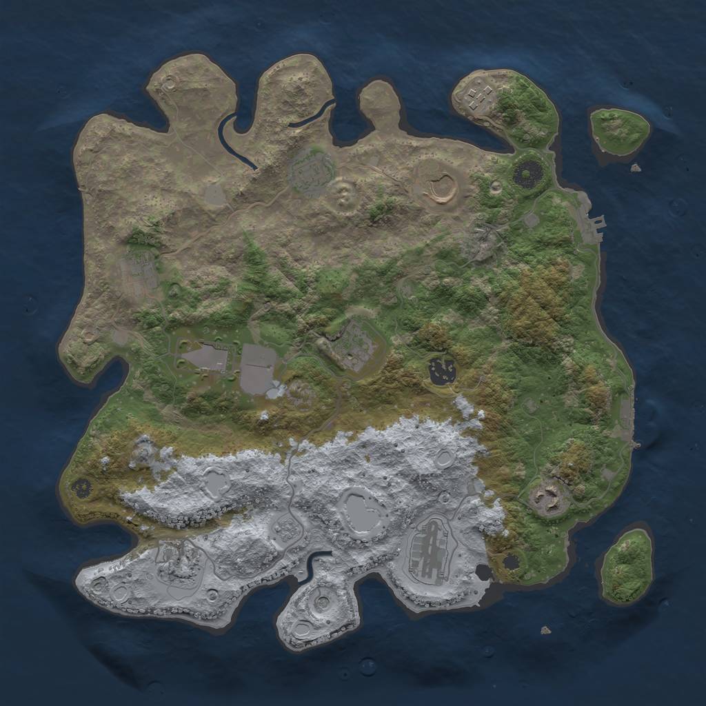 Rust Map: Procedural Map, Size: 3700, Seed: 11309, 19 Monuments