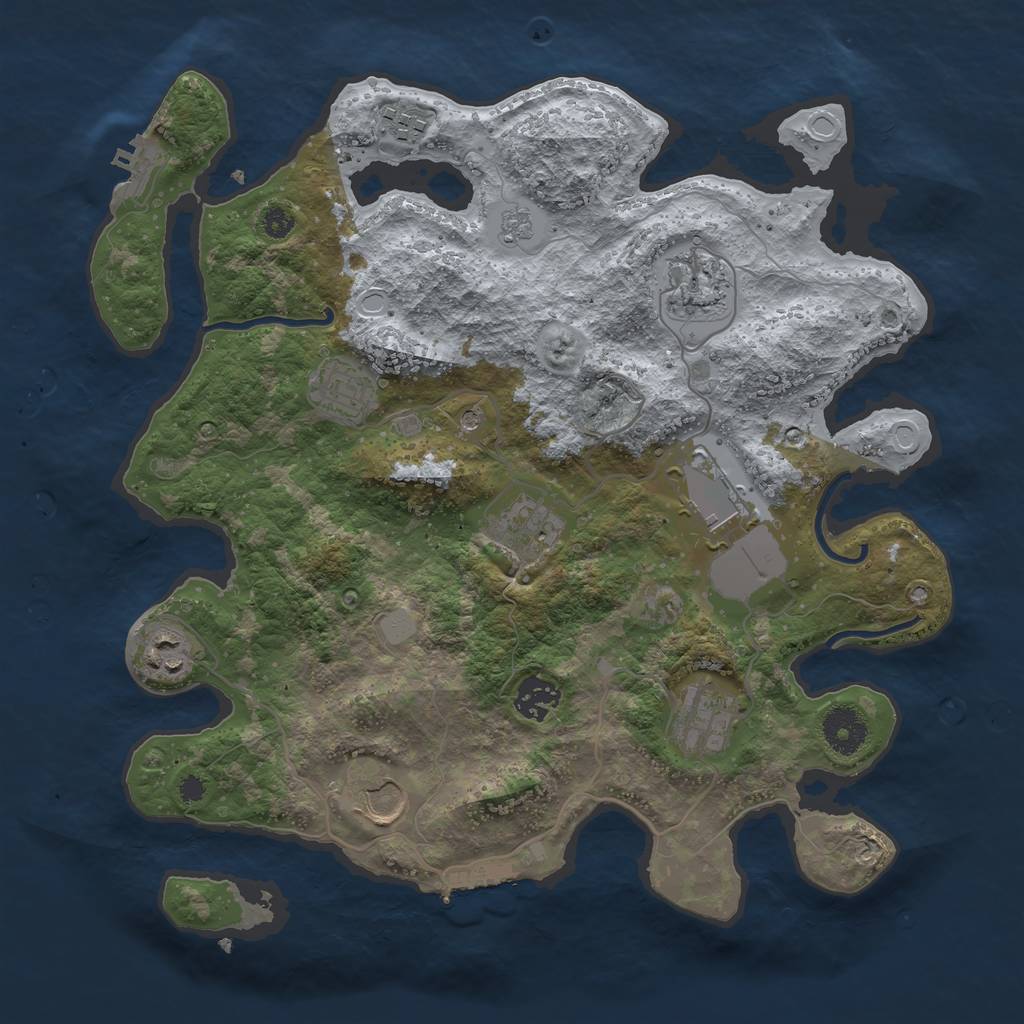 Rust Map: Procedural Map, Size: 3500, Seed: 1998232648, 18 Monuments