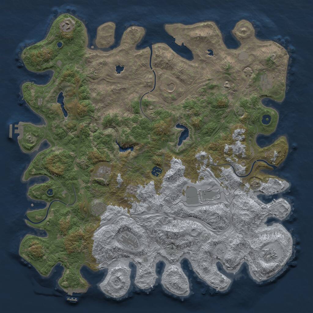 Rust Map: Procedural Map, Size: 4800, Seed: 889400, 16 Monuments