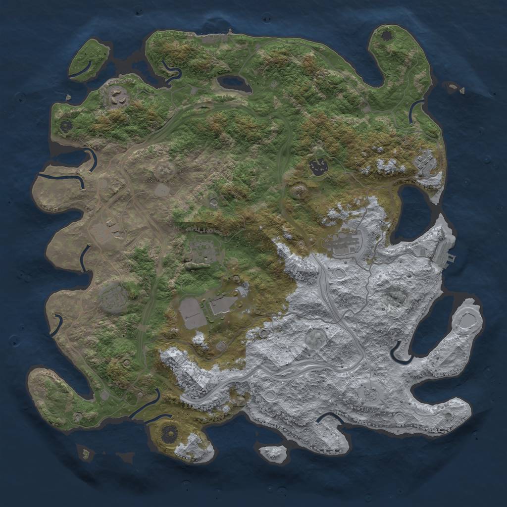 Rust Map: Procedural Map, Size: 4250, Seed: 19078, 17 Monuments