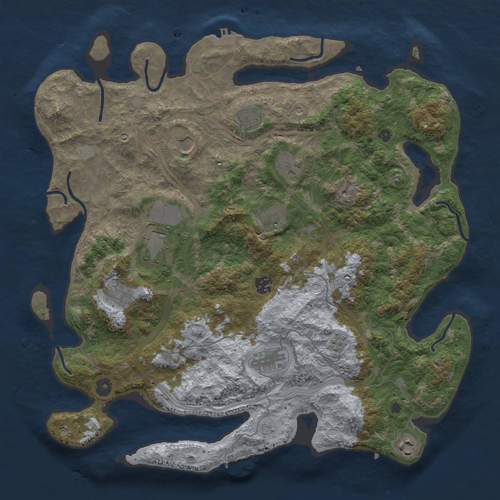 Rust Map: Procedural Map, Size: 4250, Seed: 29033, 19 Monuments