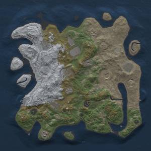 Thumbnail Rust Map: Procedural Map, Size: 3700, Seed: 1152403690, 19 Monuments