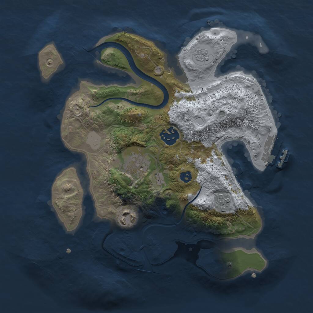 Rust Map: Procedural Map, Size: 2650, Seed: 45981, 7 Monuments