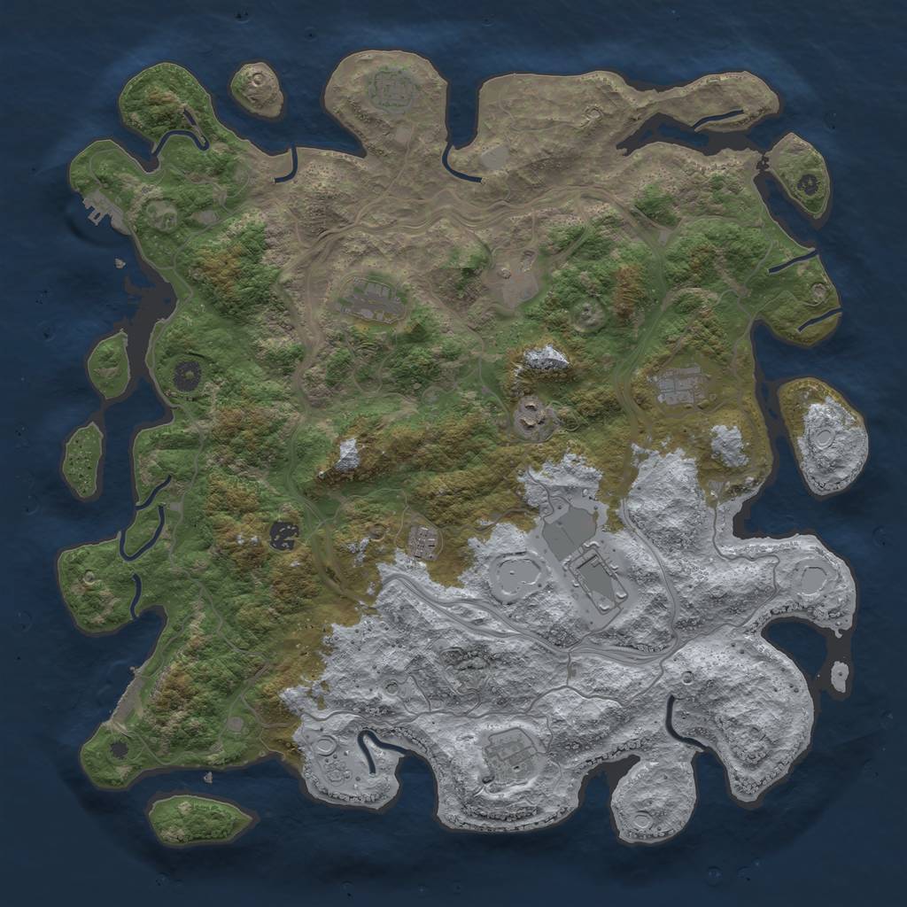 Rust Map: Procedural Map, Size: 4500, Seed: 211022118, 18 Monuments