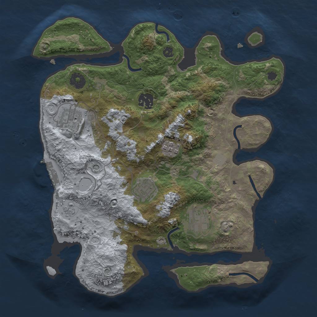 Rust Map: Procedural Map, Size: 3000, Seed: 5098688, 13 Monuments