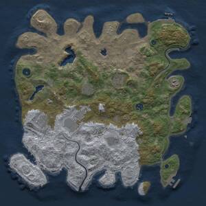 Thumbnail Rust Map: Procedural Map, Size: 4000, Seed: 13827, 14 Monuments