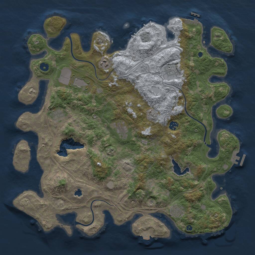 Rust Map: Procedural Map, Size: 4300, Seed: 924470935, 14 Monuments