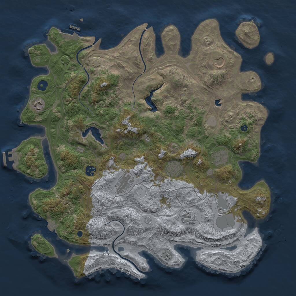 Rust Map: Procedural Map, Size: 4250, Seed: 880355830, 15 Monuments