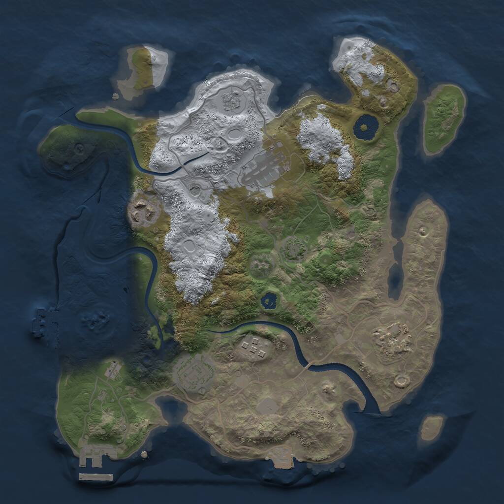 Rust Map: Procedural Map, Size: 3000, Seed: 508677231, 11 Monuments
