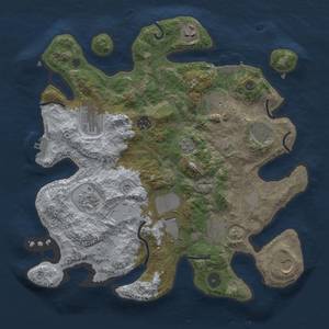 Thumbnail Rust Map: Procedural Map, Size: 3500, Seed: 1497432168, 19 Monuments